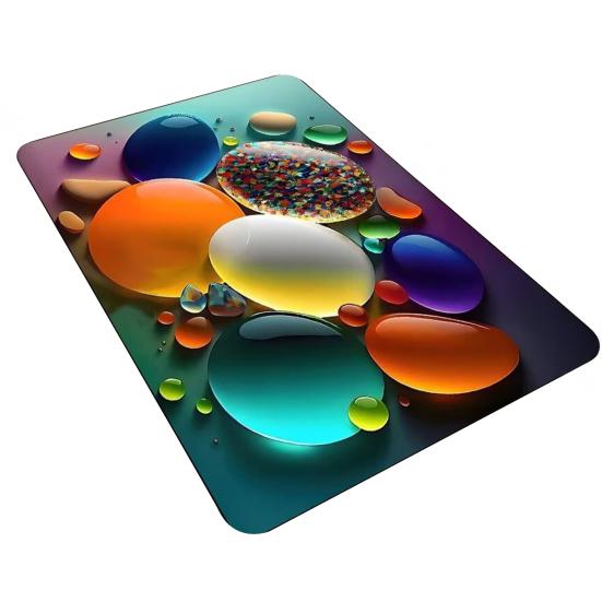 3D Optical Illusion Rug Pebble Stone Visual Illusion Doormat Non-Slip Water Absorbent Floor Mat for Bathroom Bedroom Living Room Entrance Decor