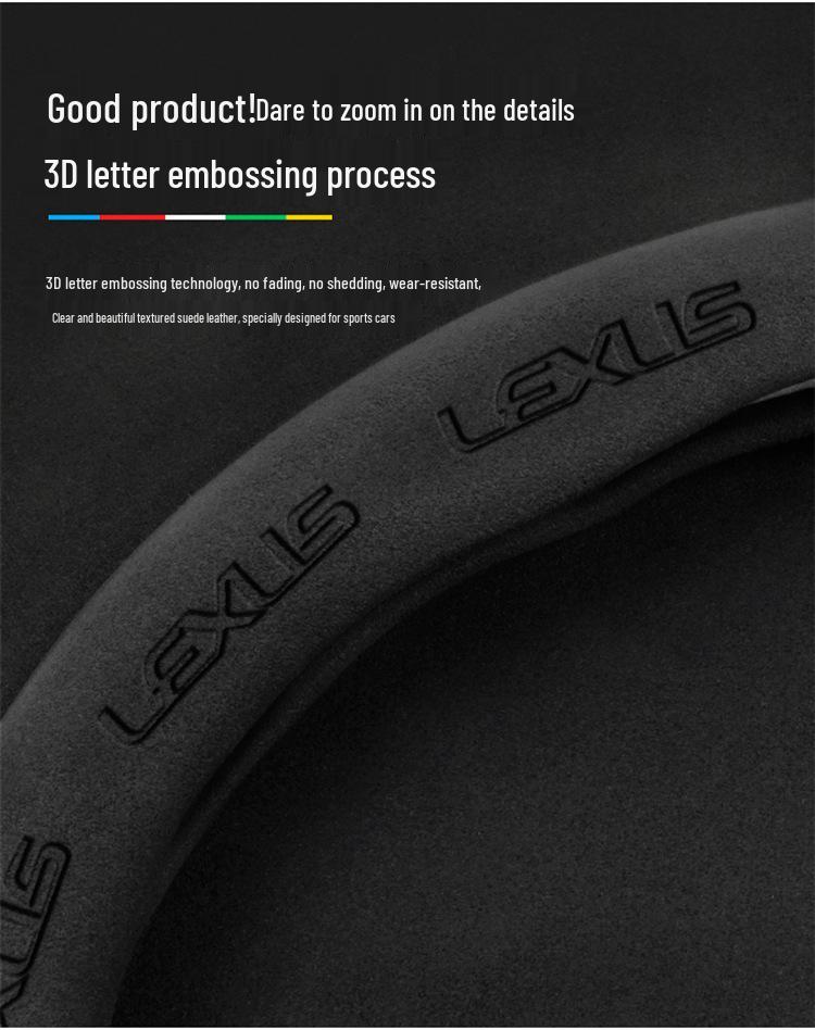 Lexus Steering Wheel Cover: Genuine Leather & Suede for UX, NX, RX, LX, CT