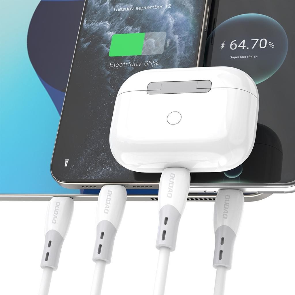 Silicone Braided Cable USB-C L25SC 60W 1m - White