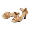 Mädchen Satin Latein Tanzschuhe Ballsaal Damen Tango Performance Schuhe 5CM/7CM
