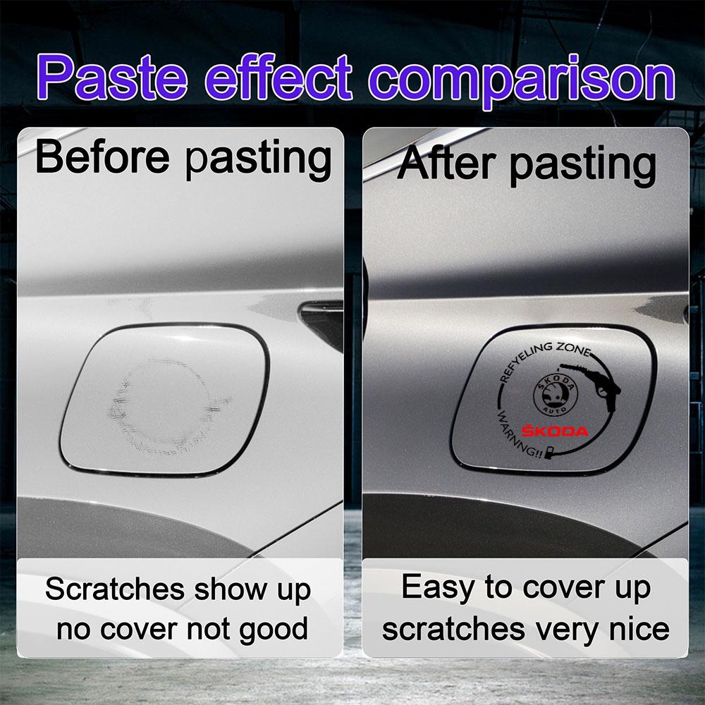 Car Styling PVC Logo Body Fuel Tank Cap Emblem Decoration Sticker For Skoda S Kodiaq Fabia Kamiq Karoq Octavia 3 A5 A7 VII Scala kyvc74