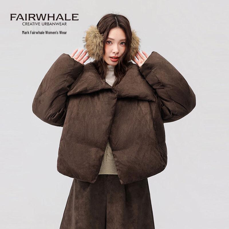 Mark Fairwhale Women s Retro Big Lapel Down Jacket M (Recommended 110-130 jin)