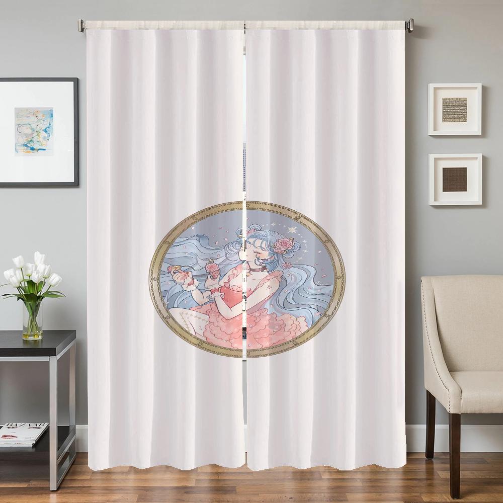 Wystrój Domu Zasłony Kuchenne do Salonu 2 Sztuki Zasłony Zaciemniające Zasłona na Drzwi Znak Zodiaku Dekoracja Sypialni Przegroda