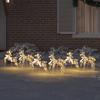LED Reindeer 6 pcs. 180 LEDs Multicolor 44 x 18 x 65.5 cm PET