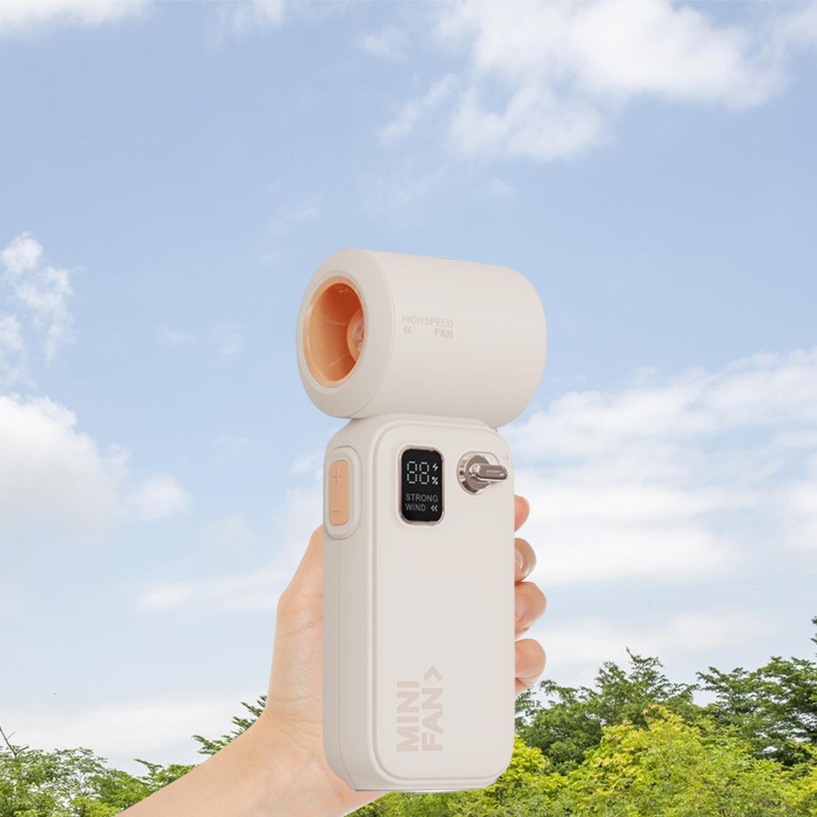 

Portable Personal Fan Digital Display Rechargeable Multi Speed Handheld Mini Fan for Gym Travelling бежевый