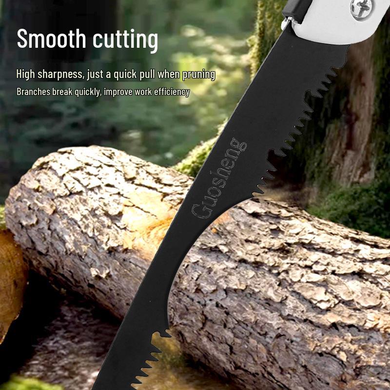 Folding Handheld Outdoor Saw with Teflon Blade for Wood, Garden, and Fruit Trees - High Branch Logging Tool