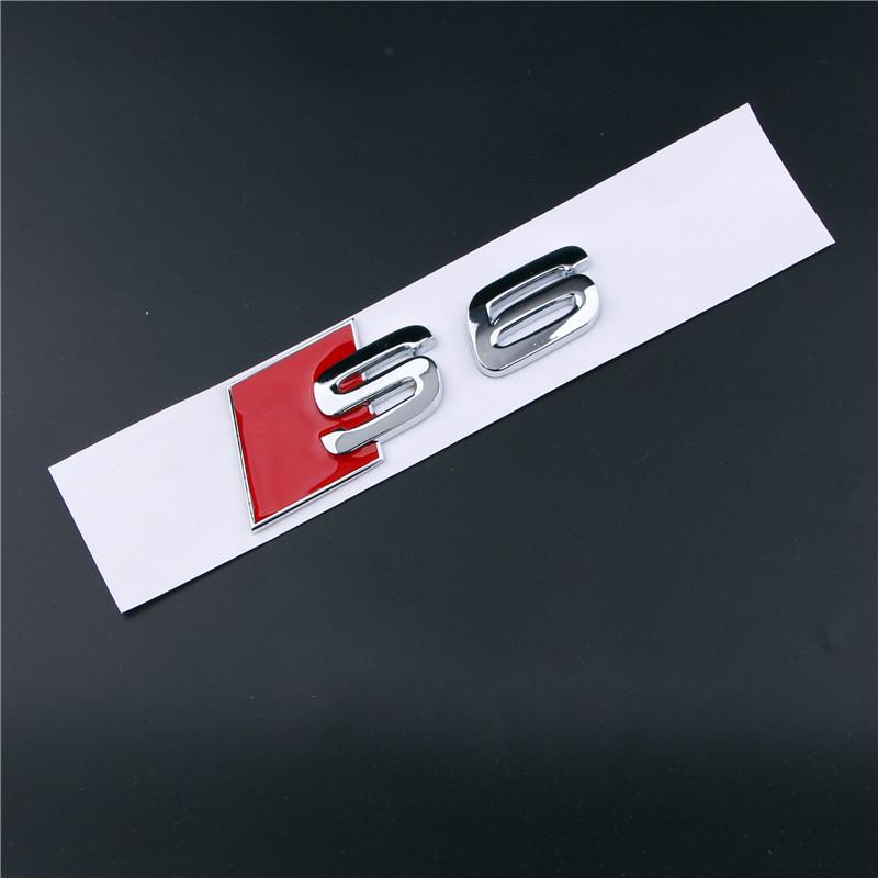 3D Metal Badge Stickers For S2 S line S3 S4 S5 S6 S7 S8 RS3 RS4 RS5 RS6 RS7 RS8 Car Logo Emblem Trunk Decoration Accessories AX2s38