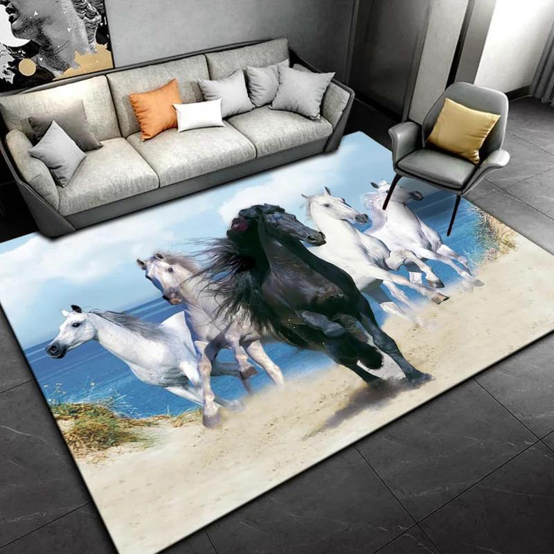 Horse Pentium Art Print Carpet Children's Play Room Carpet Living Room Bedroom Carpet Anti-slip Door Mat Birthday Gift  Sonic