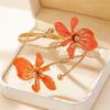 Adjustable Flower Bracelet Enamel Glaze Armband Fairy Open Arm Bangle  Girls