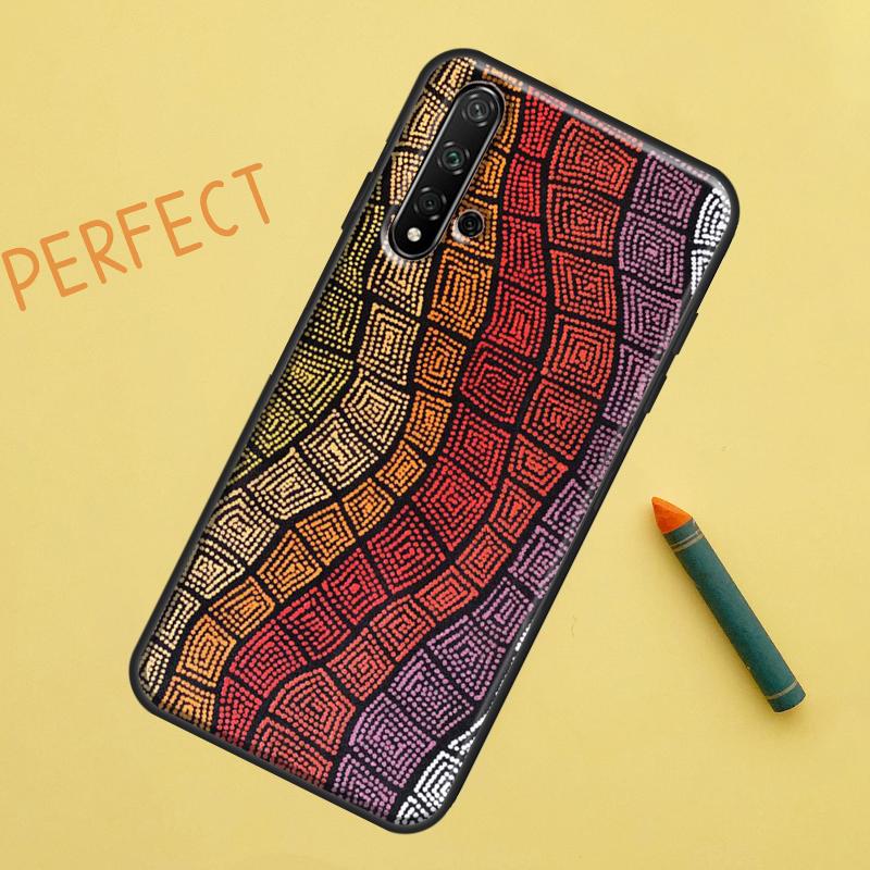 Aboriginal Kunst Druck Für Huawei Nova 12s 11i 7i 8i 12i Y73 Y70 Y90 Y60 Y72 Y61 Y91 9 10 SE P40 Lite P30 Pro Hülle