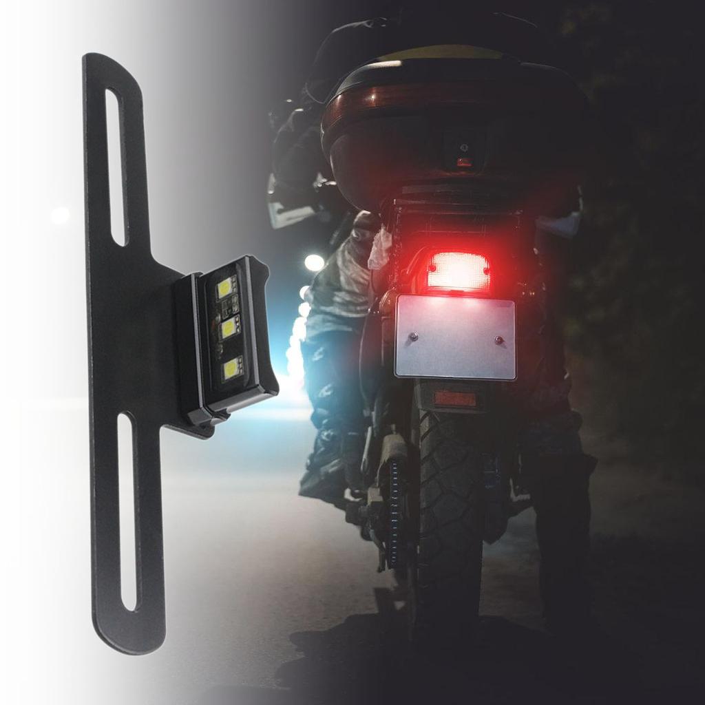 Motorcycle LED Rear Light with Plate Lamp 12V Versatile 12V LED Motorcycle Tail Lamp with Brackets Simple Installation