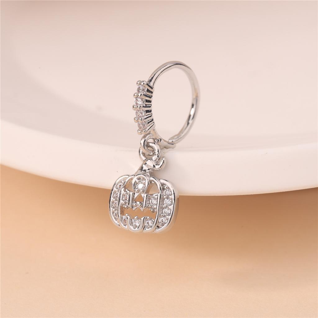 Halloween Skull Ghost Pumpkin Pendant Nose Ring Nose Piercing Jewelry Personality Niche Nose Spike Ring