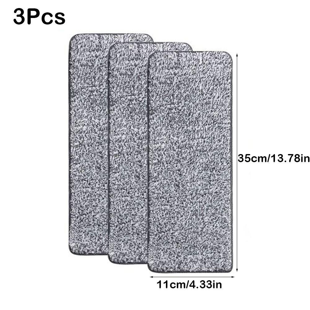 3PCS Microfiber Flat Mop Replacement Cloth Washable Mop Refill Durable Lazy Mop Cloth