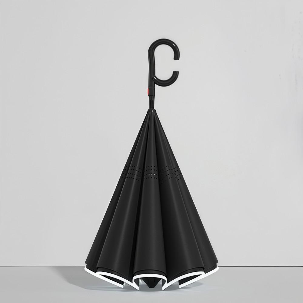 Long Handle Car Umbrella Automatic Inverted Folding Umbrella  For Rain/Sun Protection чёрный