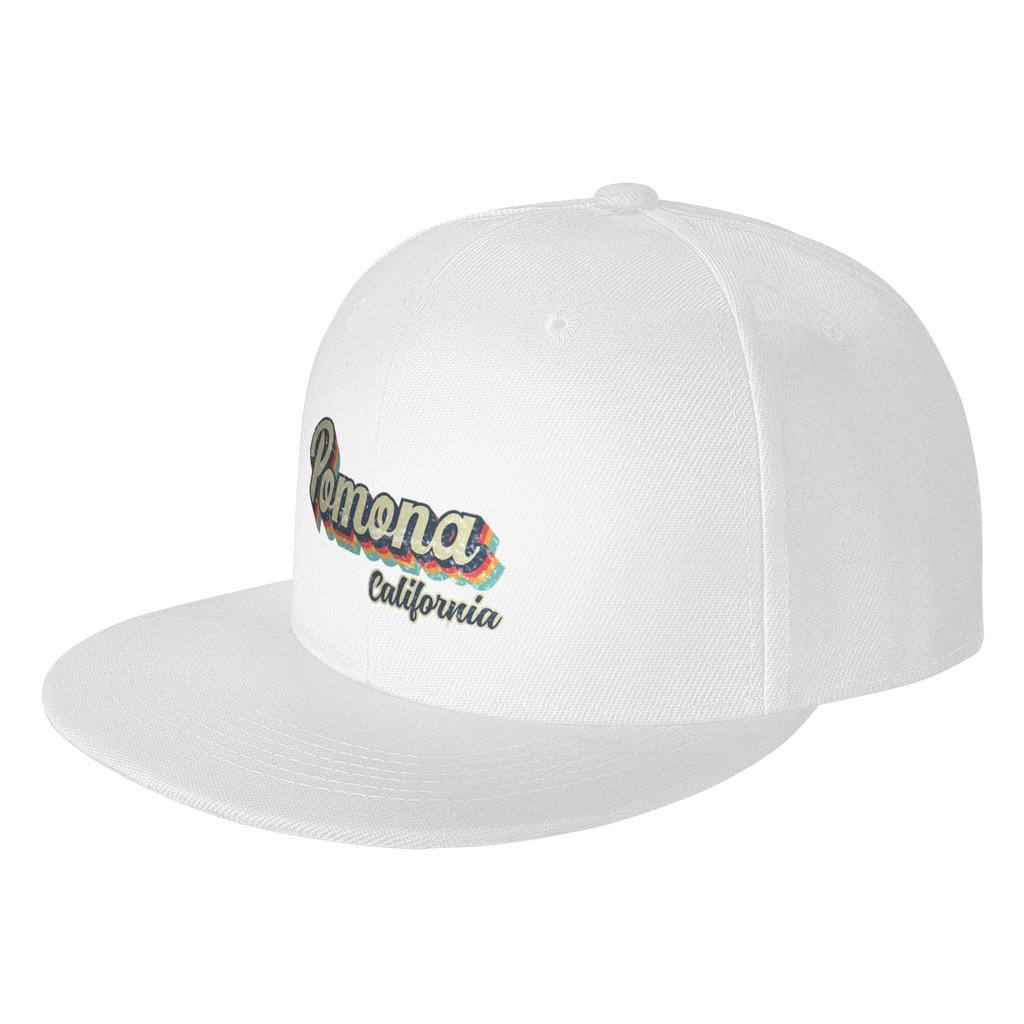 Fashion Pomona City California Retro Vintage s rainbow Flat Brim Sun Hat Lazy Style Summer Cap