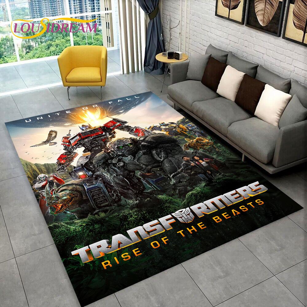 3D Transformers Cartoon Autobots Teppich für Zuhause Wohnzimmer Schlafzimmer Sofa Fußmatte Dekoration, Kinderzimmer Teppich Rutschfeste Bodenmatte Geschenk