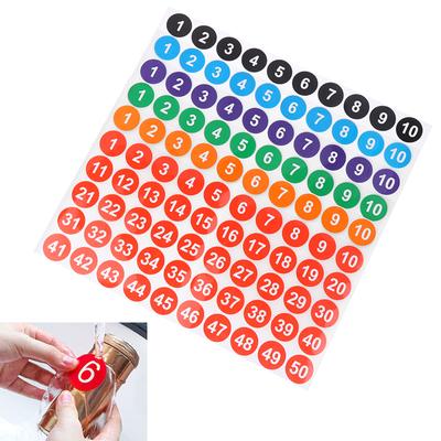 4Sheets 2.54CM Digital Stickers 1-200 Consecutive Number Self-Adhesive Labels DIY Nail Polish Bottle Scrapbooking Decor