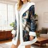 Lässiger Damen-Fleece-Kapuzen-Cardigan mit Taschen Warme Oberbekleidung