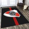 River Plate FC Black Background Red Vertical Stripe Shield Crest Area Rug Argentine Football Floor Carpet Sports Fan Living Room Bedroom Decor Mat