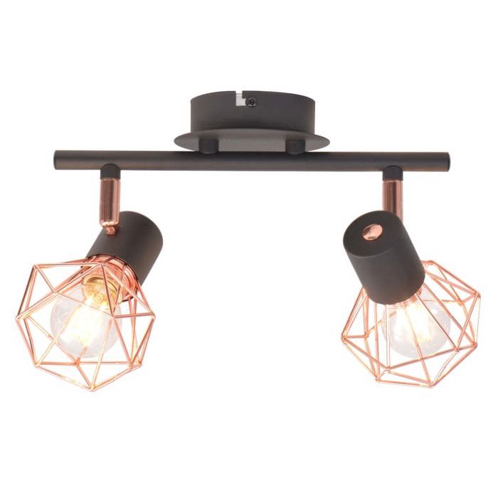 VidaXL Plafonnier avec 2 Projecteurs Lampe de Plafond Eclairage Lustre Luminaire de Salon Salle de Séjour Maison Intérieur 244389