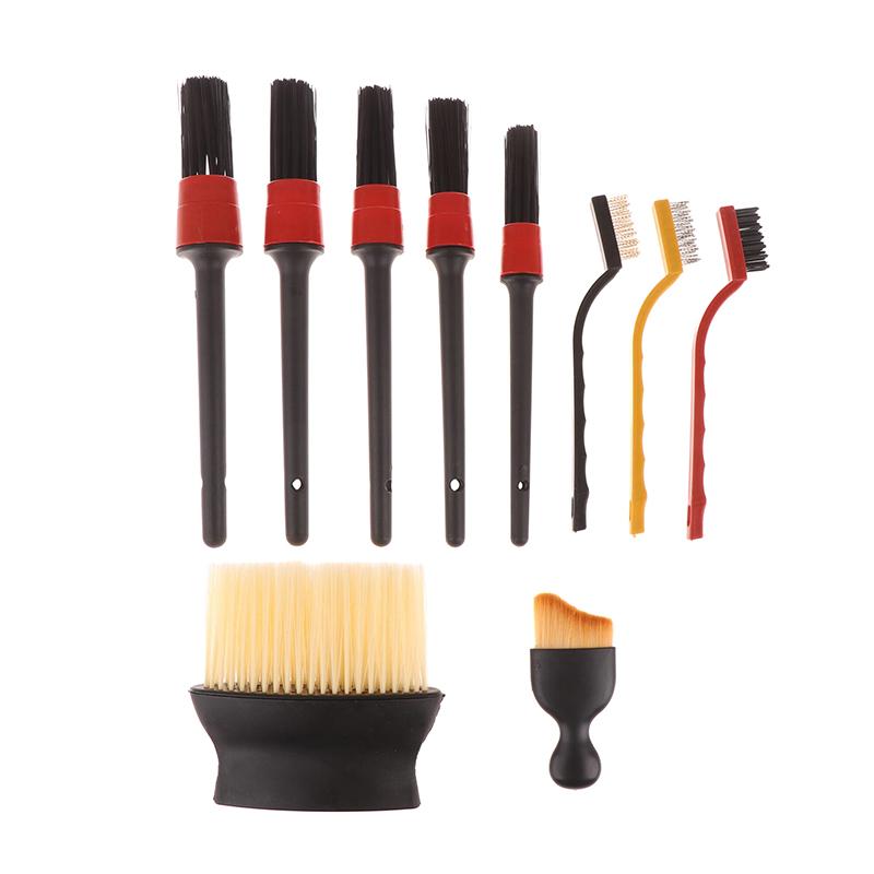 10 шт. набор щеток для мойки автомобиля, щетки для чистки автомоек, набор щеток для чистки сидений автомобиля, набор для чистки двигателя автомобиля