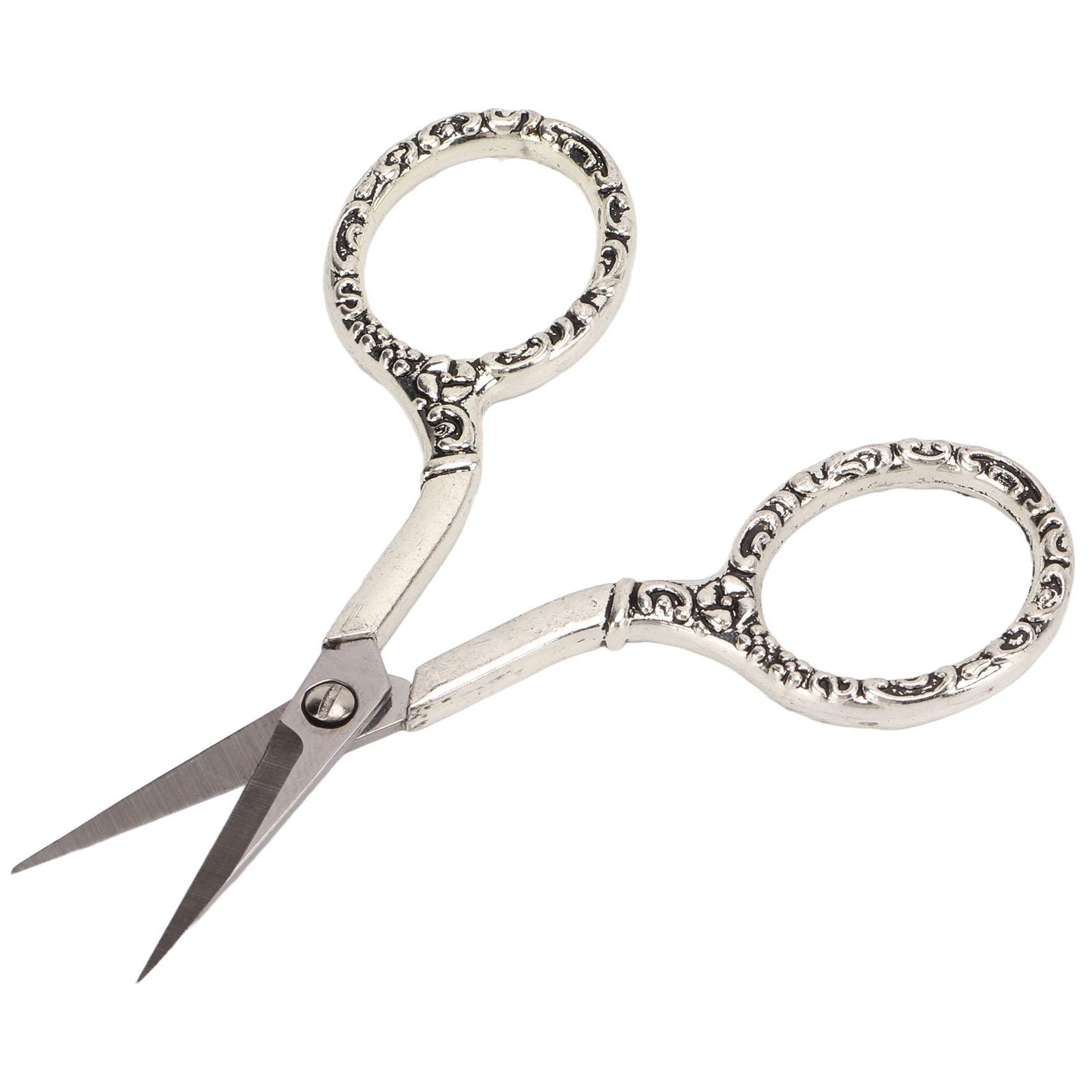 

Винтажные ножницы для шитья с цепочкой, серебристые, Баухиния, из нержавеющей стали, с острыми концами, маленькие ножницы для шитья и вышивания с чехлом