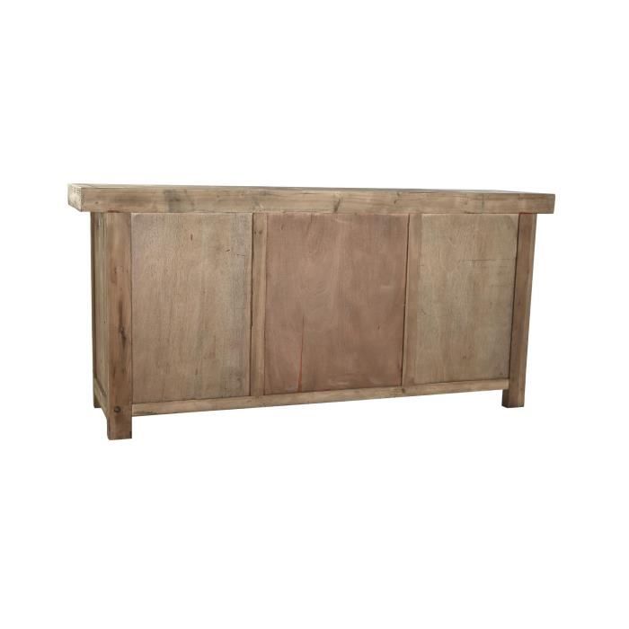 Buffet bas en bois - Naturel - 180 cm - 6 tiroirs - Style classique - Hauteur 85 cm