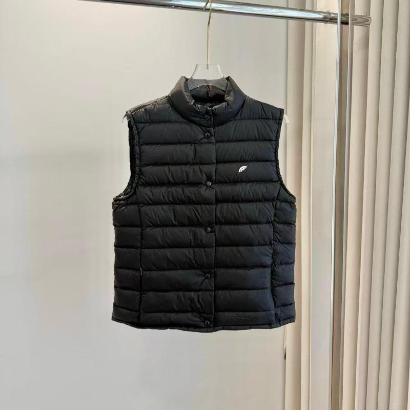 High-quality stand-up collar, light vest, women's white goose down, slim and thin, new ribs, down, warm vest