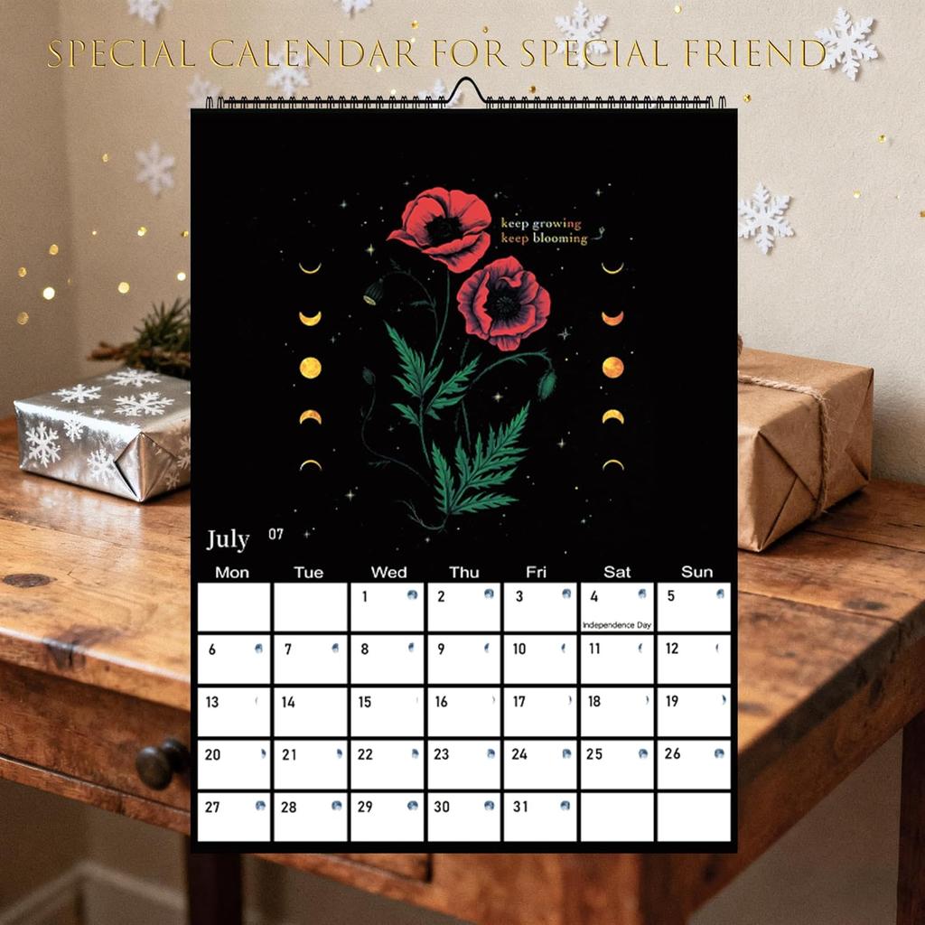 2026 Dark Forest Calendar, Lunar Calendar Colorful Waterink Wall Calendars Wheel Gifts With 12 Original Illustrations for Home and Office Decoration