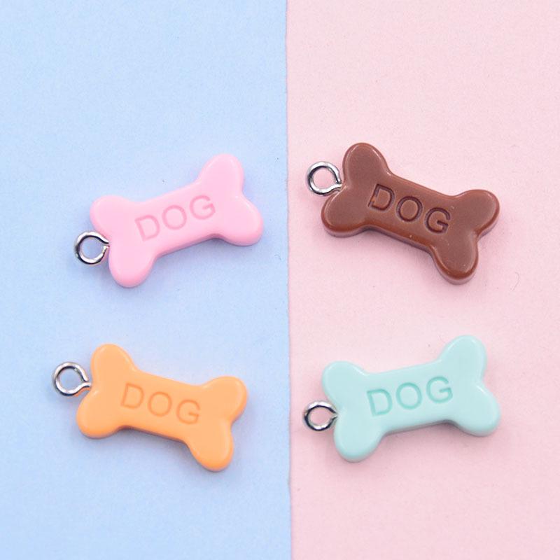 Colorful Resin Earrings  Keychain Charms with Lettered Bone Dog Food DIY Jewelry Accessories