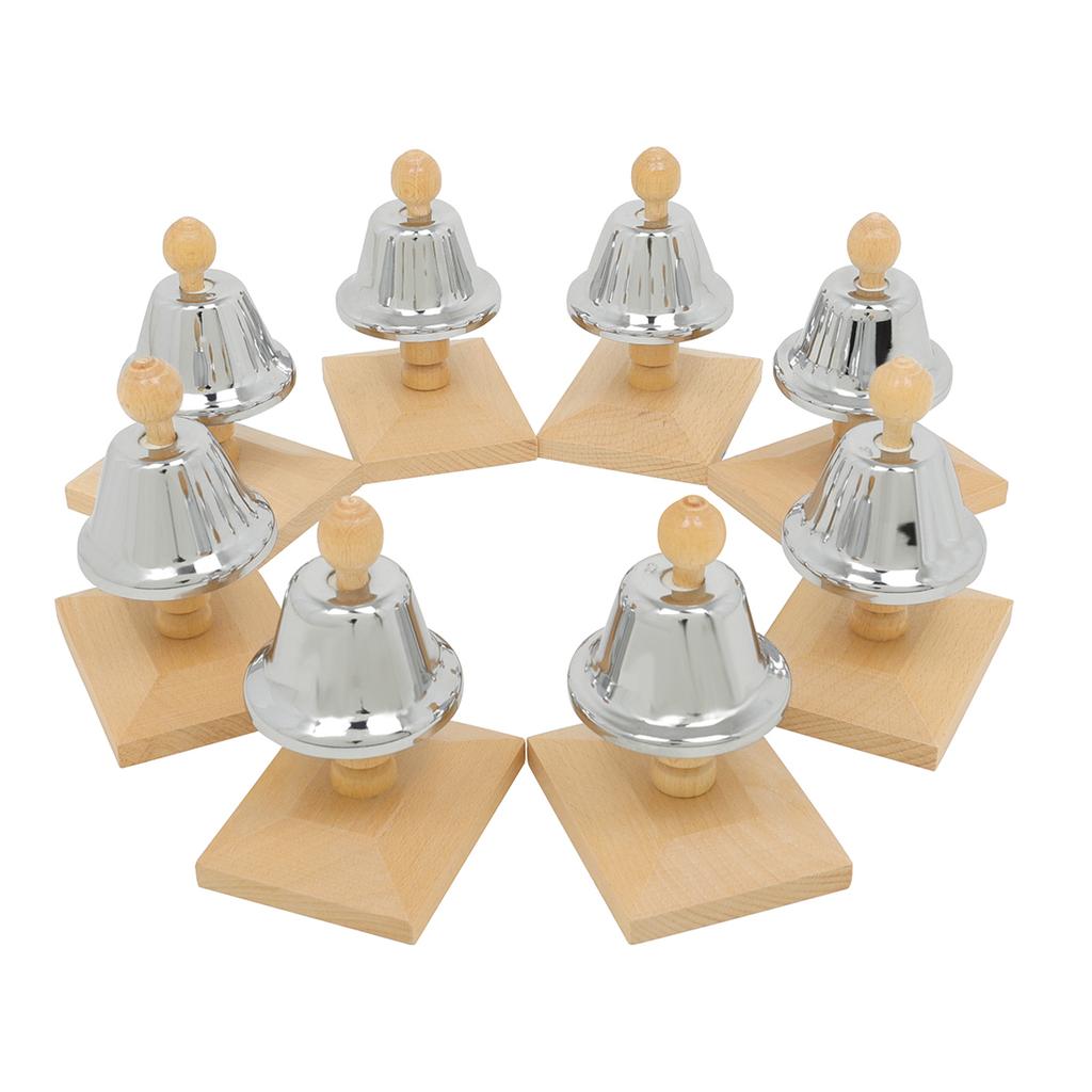 8 Note Diatonic Metal Bell Colorful Handbell Hand Percussion Bells Kit Musical Accessories for Kids Children for Learning