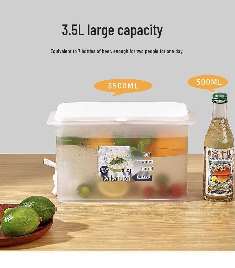 Large-Capacity Cold Water Pitcher with Faucet for Home - Ideal for Fruit, Tea, and Food Storage.
