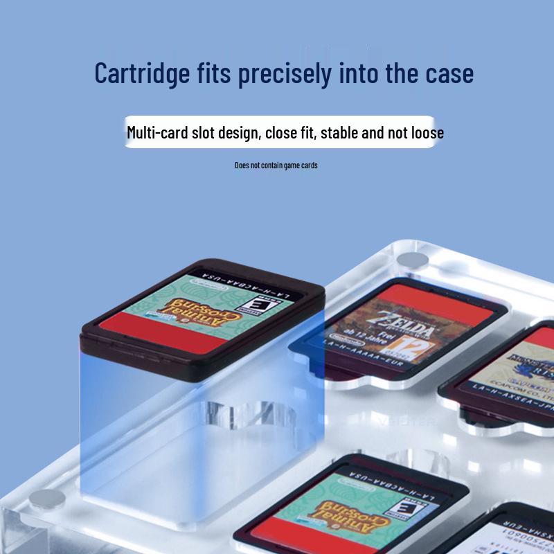 Magnetic Acrylic Transparent Storage Box for Switch Game Cartridge Cards