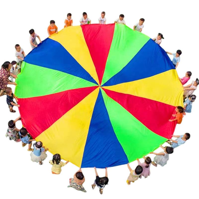 2-6 meter Rainbow Umbrella Outdoor Children's Game with Perception Training Equipment Parachute Activity Toys Parent Child