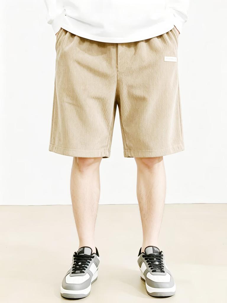 Summer new men's corduroy shorts Japanese loose straight five-point pants casual versatile outer sweatpants