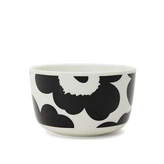 Marimekko Deep Black and 071066 190 9.5cm Bowl, UNIKKO, White, [Used]