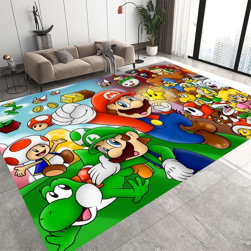 This new Super Mario cartoon rug is suitable for home décor in game rooms, bedrooms, living rooms, sofas, and other areas;