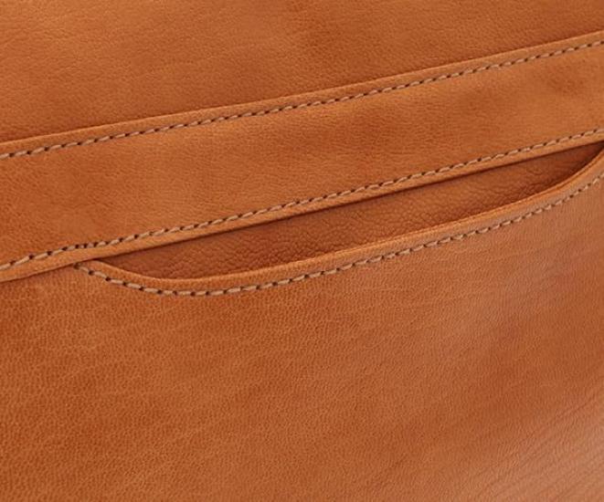 Genten Flap Shoulder Bag, Goat Basic, Camel