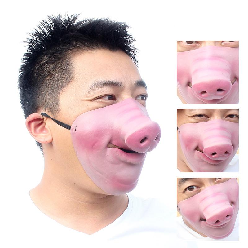 Pig nose half-face mask, ears included.