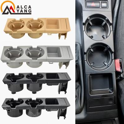 Double Hole Car Vehicle Front Center Console Storage Box Coin + Cup Holder for BMW E46 3SERIES 1999-2006
