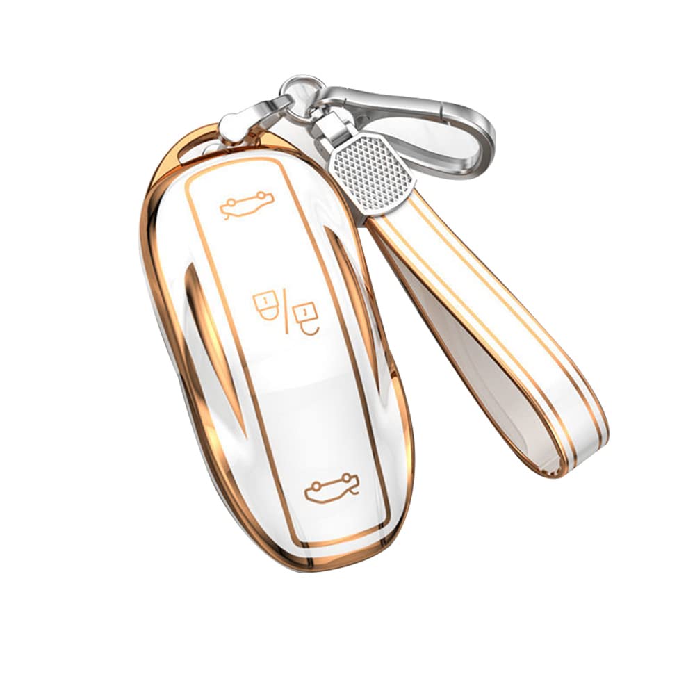 

KUNIO Эксклюзивный чехол для ключа Tesla, держатель для ключа, чехол для ключа, водонепроницаемый, сумка для ключа, удобный для белый