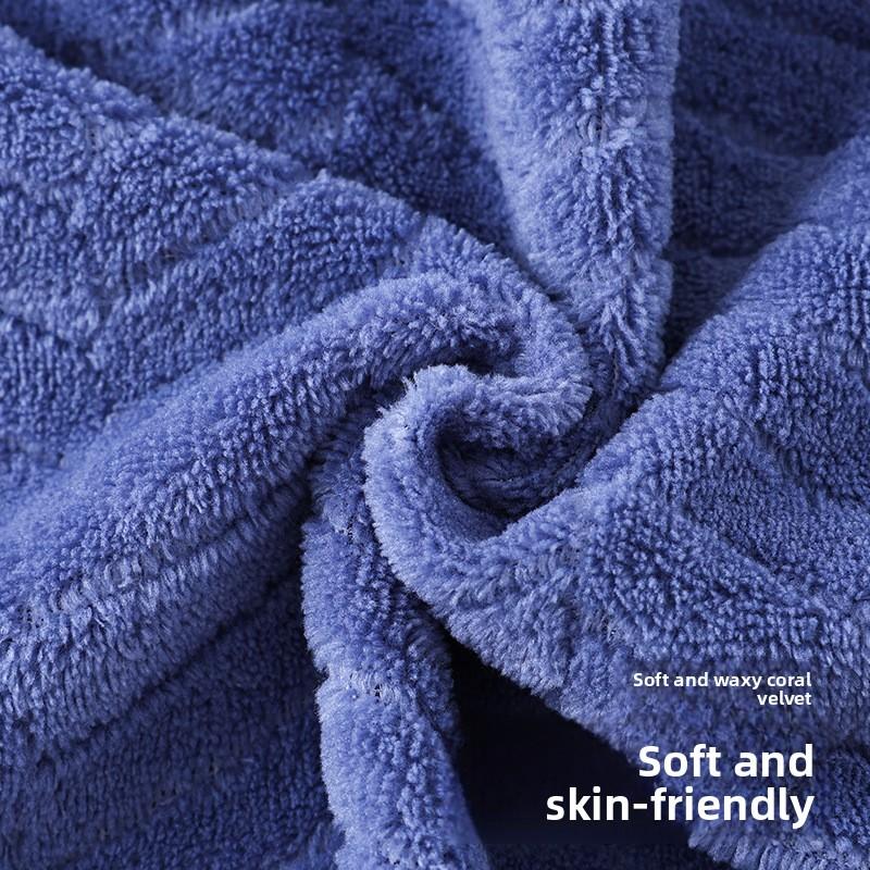 Coral Fleece Wheat Grain Quick Drying Towel for Adults, Simple Face Wash and Shower Towel, Creative Absorbent Gift Towel