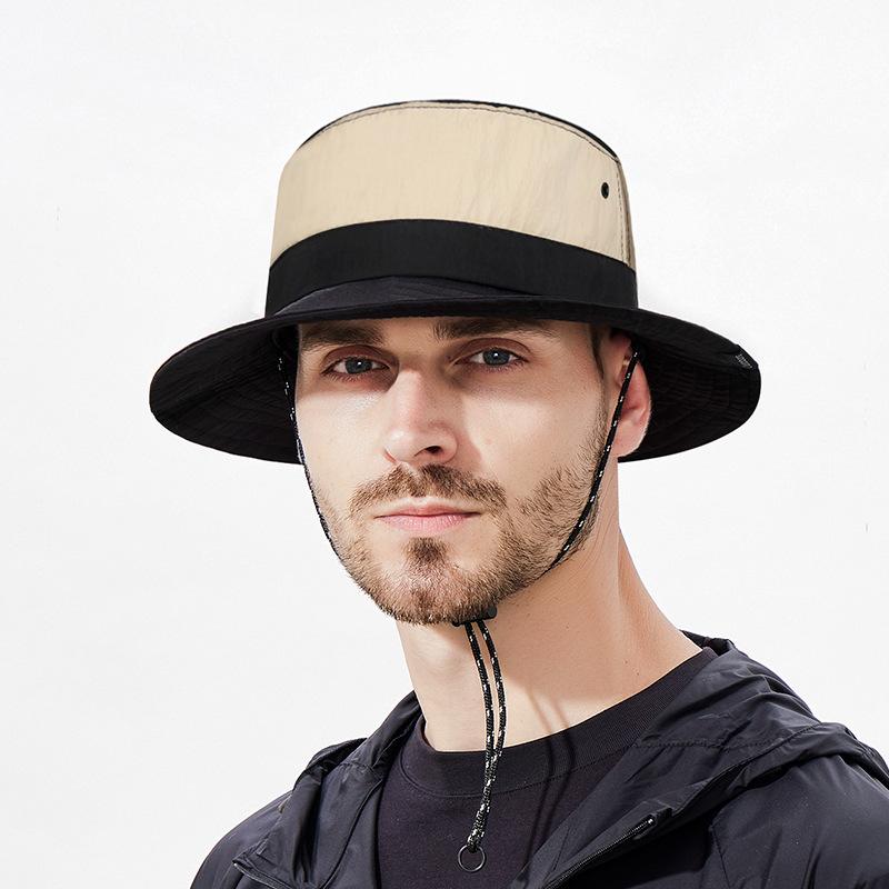 Summer Color Matching Sunshade Lightweight Outdoor Quick-Drying Cap Big Head Circumference Mountaineering Foldable Sunscreen Camping Fisherman Hat