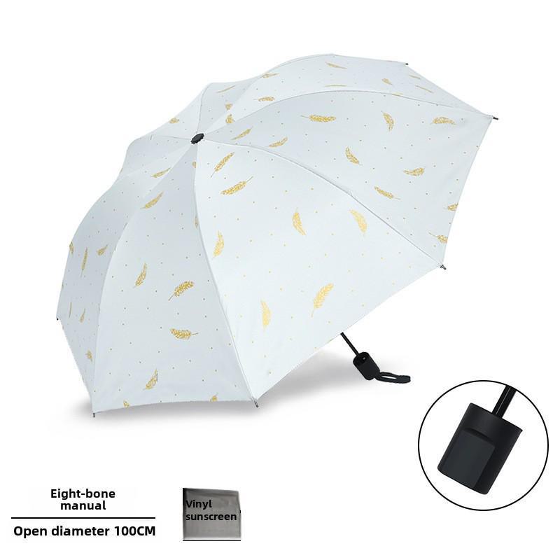 Compact Automatic Cute Sunshade & UV-Protective Umbrella for Students - Dual Use for Sun and Rain