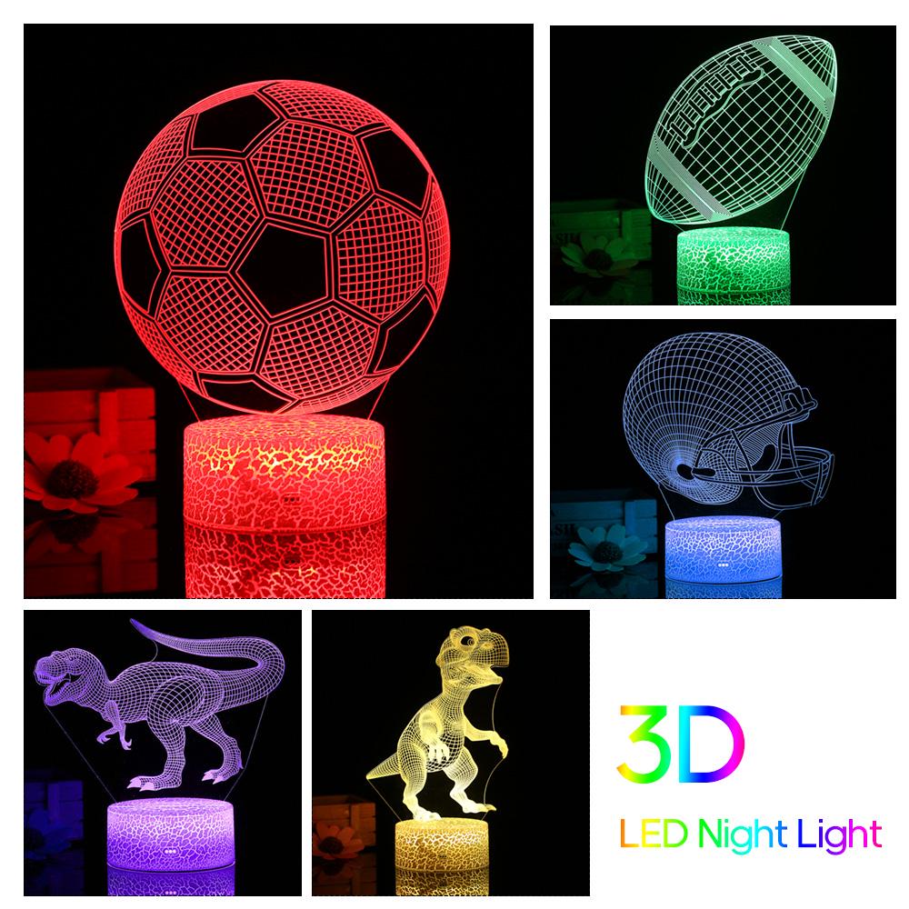 3D Dinosaur Led Night Light   Lamp Color Changing Lights Bedside Table Desk Lamp with Touching & Remote Control for Kids Gifts Home Decoration