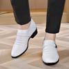 Men's formal leather shoes business low-top white breathable leather shoes men's 7cm pointed head British height-increasing shoes men