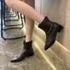 Autumn New Fashion Women Ankle Boots Shoes Fashion Pointed Toe Ladies Short Boot Square Low Heels Casual Winter Women's Footwear