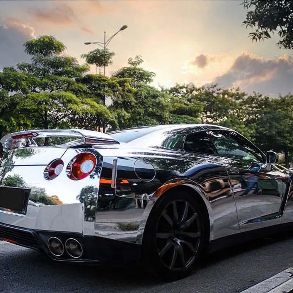 Stretchable Silver Chrome Vinyl Film Wrapping Foil Car Wrap Stickers Motorcycle Tuning Auto Accessories Chrome Mirror Film