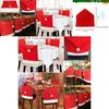 Festive Red Christmas Chair Cover With Santa Hat Design For Holiday Dinner Parties