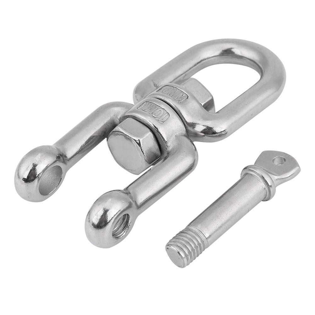 Heavy Duty 304 Stainless Steel Swivel Ring Snap Rolling Shackle Device